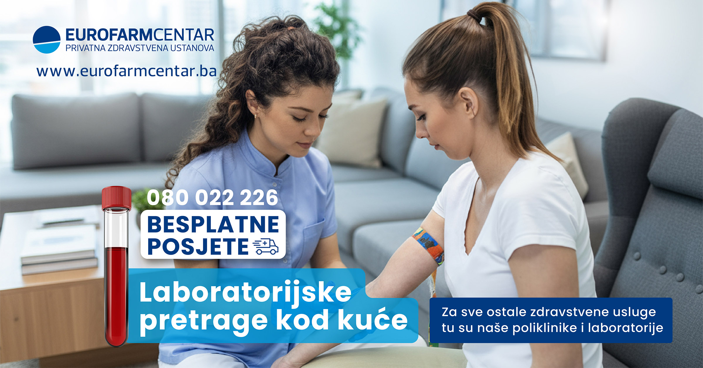 Eurofarm Centar at-home laboratory sample collection service